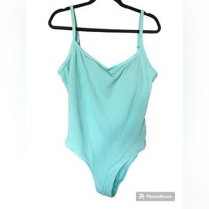 aerie Crinkle Scoop One Piece Swimsuit, Size XL